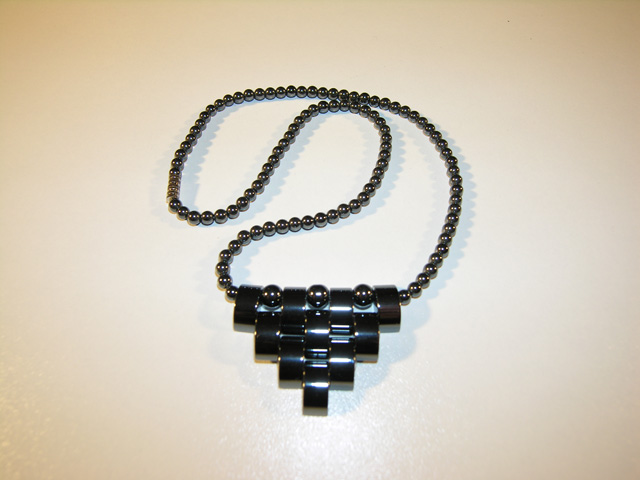 Hematite necklace, woven shape