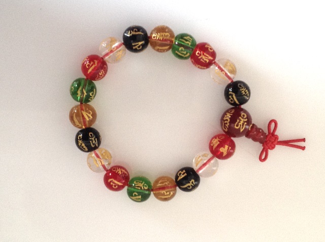 Bracelet 'boules' en verre - multicolore