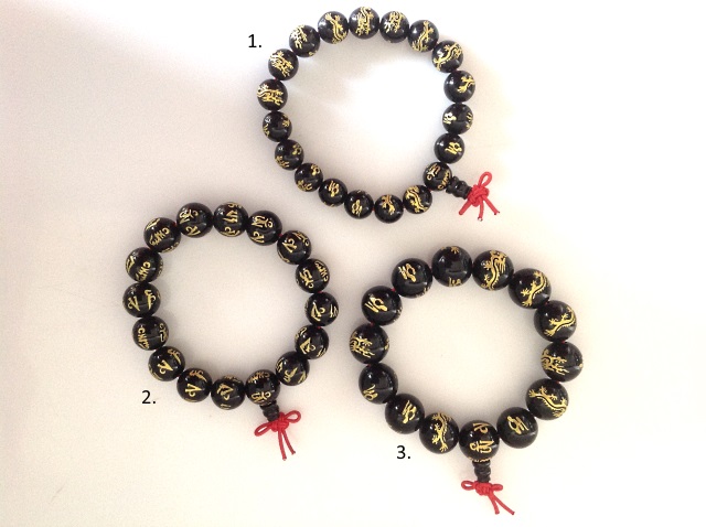 Bracelets 'boules' en verre - noir