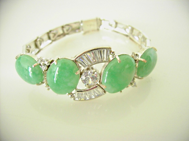 Bracelet en jade et argent (modle 5)